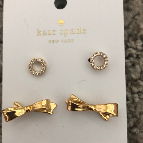 NWT Kate Spade gold stud earring 3-pack - Picture 3 of 4